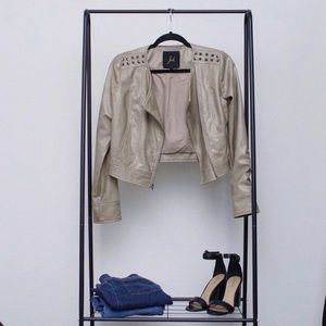 Jack by BB Dakota Studded Shoulder Taupe Jacket